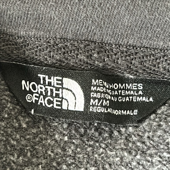 The North Face Grey Logo Hoodie Sweatshirt w Kangaroo Pockets Men's Medium - Picture 9 of 11